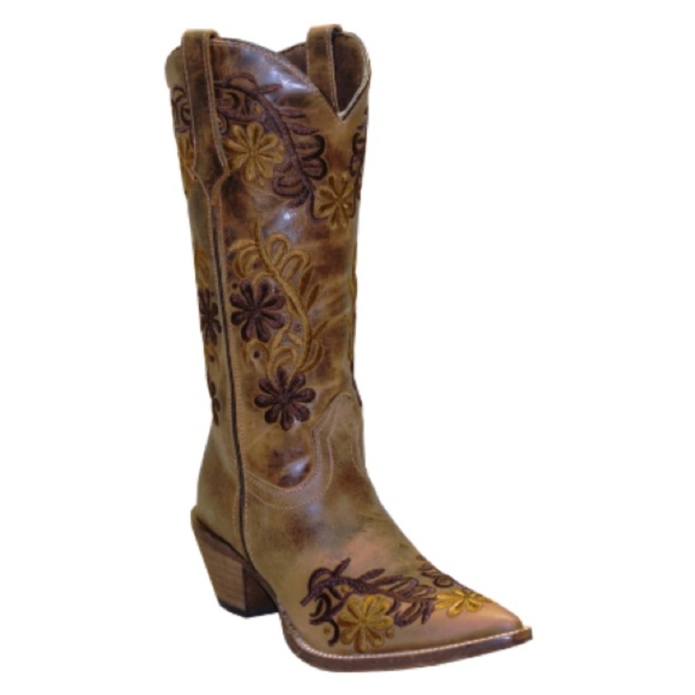 LADIES ABILENE RAWHIDE 18" FLORAL EMBROIDERED BOOT